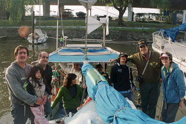 Radio Amateurs onboard Dalkiri, drinking mate